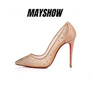 Christian Louboutin Follies Strass 100 Beige Fishnet and Strass Pumps - 3180466F065 - 1