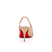 Christian Louboutin Follies Strass Sling 70 Beige Fishnet and Strass Pumps - 3210816F065 - 2