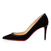 Christian Louboutin Anjalina 85 Black Suede Pumps - 3160739B142 - 3