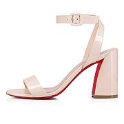 Christian Louboutin Miss Sabina 85 Beige Patent Sandals - 3220504F608 - 4