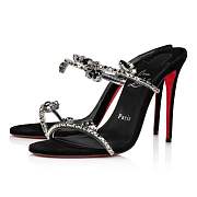 Christian Louboutin Just Queen 100 Black Suede Sandals - 1231210B702 - 5