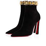 Christian Louboutin Asteroispikes Booty 100 Black Suede and Spikes Low Boots - 1230400CM6S - 5