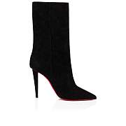 Christian Louboutin Astrilarge Booty 100 Black Suede Boots - 3220898BK01 - 5