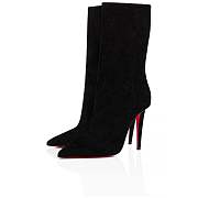 Christian Louboutin Astrilarge Booty 100 Black Suede Boots - 3220898BK01 - 3