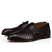 Christian Louboutin No Penny Brown Crocodile Embossed Leather Mini Crock Loafers - 1230256C243 - 5