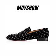 Christian Louboutin Dandelion Spikes Black Suede and Spikes Loafers - 3150438CM53 - 1