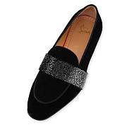 	 Christian Louboutin Nit Night Strass Black Velvet and Strass Loafers - 1220395BK01 - 3