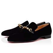 	 Christian Louboutin Equiswing Black Velvet Loafers - 3211059B652 - 3