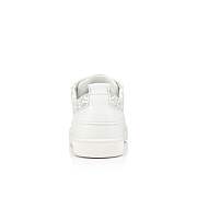 Christian Louboutin Louis Junior Spikes White Leather Techno CL and Spikes Low-top Sneakers - 1230209W011 - 2