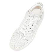 Christian Louboutin Louis Junior Spikes White Leather Techno CL and Spikes Low-top Sneakers - 1230209W011 - 3