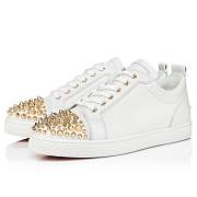 	 Christian Louboutin Louis Junior Spikes 2022 N White Leather and Spikes Low-top Sneakers - 1230058W015 - 5