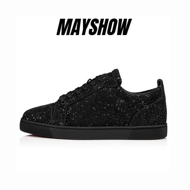 Christian Louboutin Louis Junior Black Leather Constellation Low-top Sneakers - 1230875BK65 - 1