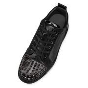 Christian Louboutin Louis Junior Spikes Black Lezard Embossed Leather Low-top Sneakers - 1230224B142 - 3