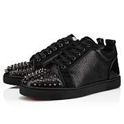 Christian Louboutin Louis Junior Spikes Black Lezard Embossed Leather Low-top Sneakers - 1230224B142 - 5