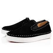 Christian Louboutin Pik Boat Black Suede and Spikes Sneakers - 1130280CM53 - 4