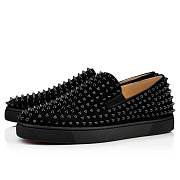 Christian Louboutin Roller-Boat Black Suede and Spikes Sneakers - 1120387B049 - 5