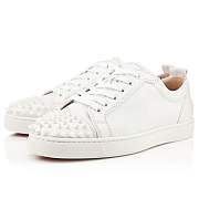 Christian Louboutin Louis Junior Spikes White Leather and Spikes Sneakers - 11305733047 - 2