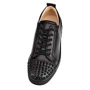 Christian Louboutin Louis Junior Spikes Black Leather and Spikes Sneakers - 1130573CM53 - 4