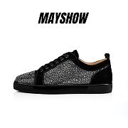 Christian Louboutin Louis Junior Strass Black Suede and Strass Sneakers - 1180550BK01 - 1