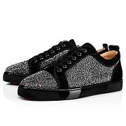 Christian Louboutin Louis Junior Strass Black Suede and Strass Sneakers - 1180550BK01 - 4