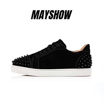 Christian Louboutin Vieira 2 Black Suede and Spikes Low-top Sneakers - 1210494CM53