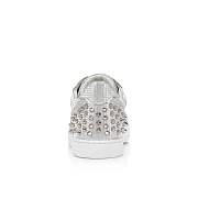 Christian Louboutin Vieira 2 Silver Glittered Cotton and Specchio Leather Sneakers - 1220741SV20 - 2