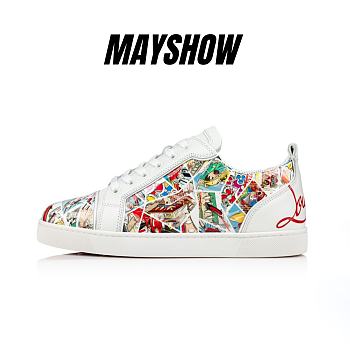 Christian Louboutin Fun Louis Junior Multicolor Patent Comics Print Low-top Sneakers - 3220485J322