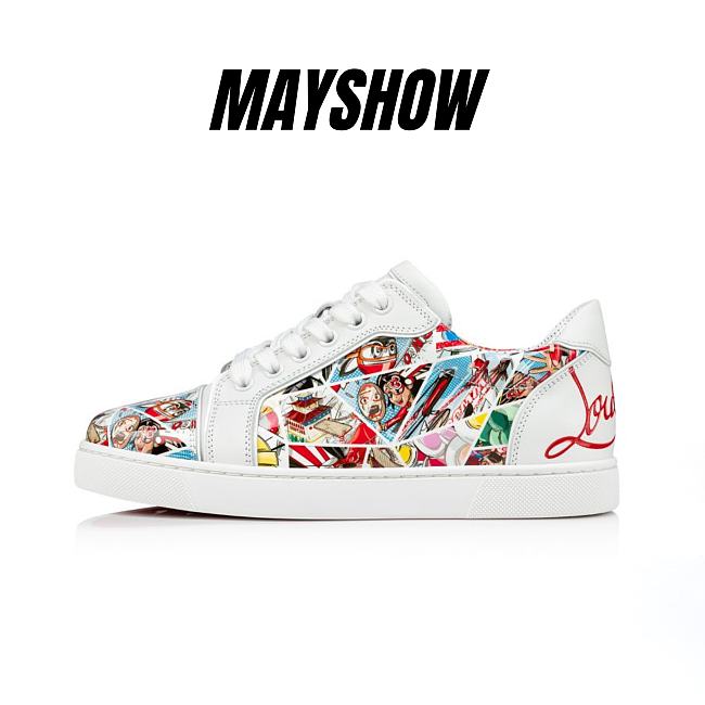 Christian Louboutin Fun Vieira Multicolor Patent and Cosmics Print Low-top Sneakers - 3221261J322 - 1