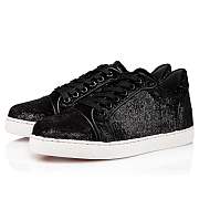 Christian Louboutin Vieira Black Velvet Papillon Sneakers - 3221256BK01 - 4