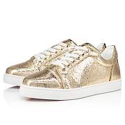 Christian Louboutin Gold Specchio Leather Sneakers - 1230488PL07 - 5