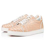 Christian Louboutin Vieira Beige Crocodile Embossed Leather Mini Crock Sneakers - 1230489W514 - 4