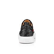 Christian Louboutin Adolon Junior Black Monogrammed CL Cotton Low-top Sneakers - 3220992CM53 - 3