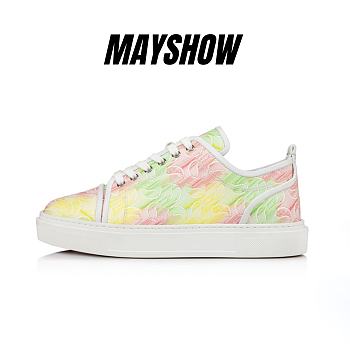 Christian Louboutin Adolon Junior Multicolor Monogrammed CL Canva Low-top Sneakers - 3220992T983