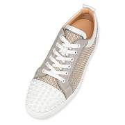 Christian Louboutin Louis Junior Spikes Grey Leather Tressé Campagne and Spikes Low-top Sneakers - 1230837T986 - 4