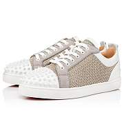 Christian Louboutin Louis Junior Spikes Grey Leather Tressé Campagne and Spikes Low-top Sneakers - 1230837T986 - 5