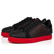 Christian Louboutin Seavaste 2 Black Leather Funky Mesh and Spikes Low-top Sneakers - 1230187H358 - 5