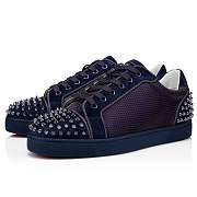 Christian Louboutin Seavaste 2 Blue Suede and SPikes Low-top Sneakers - 12301904023 - 3