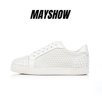 Christian Louboutin Seavaste 2 White Leather and Spikes Low-top Sneakers - 1230693W011