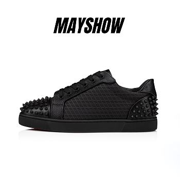 Christian Louboutin Seavaste 2 Black Leather and Spikes Low-top Sneakers - 1230693B026