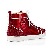 Christian Louboutin Lou Spikes 1 Red Patent Psychic and Spikes High-top Sneakers - 3220498R331 - 4