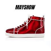 Christian Louboutin Lou Spikes 1 Red Patent Psychic and Spikes High-top Sneakers - 3220498R331 - 1