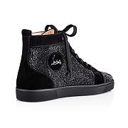 Christian Louboutin Louis Strass Black Suede and Strass High-top Sneakers - 3100592BK01 - 5