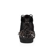 Christian Louboutin Lou Pik Pik 2 Strass Black Suede and Strass High-top Sneakers - 1230174CM47 - 2