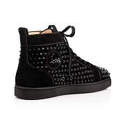 Christian Louboutin Lou Spikes Black Suede and Spikes High-top Sneakers - 3160092B049 - 4