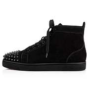 Christian Louboutin Lou Spikes Black Suede and Spikes Sneakers - 1140458B049 - 4