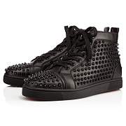 Christian Louboutin Louis Spikes Black Leather and Spikes Sneakers - 1101083B049 - 5