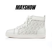 Christian Louboutin Louis White Leather Techno CL and Spikes High-top Sneakers - 1230181W222 - 1