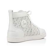 Christian Louboutin Louis White Leather Techno CL and Spikes High-top Sneakers - 1230181W222 - 3