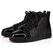 Christian Louboutin Louis Black Patent and Jacquard César High-top Sneakers - 1230176BK01 - 5