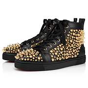 Christian Louboutin Louis Spikes 2022 N Black Leather and Spikes High-top Sneakers - 1230054B652 - 2